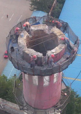 昆明烟囱膨胀破碎拆除法