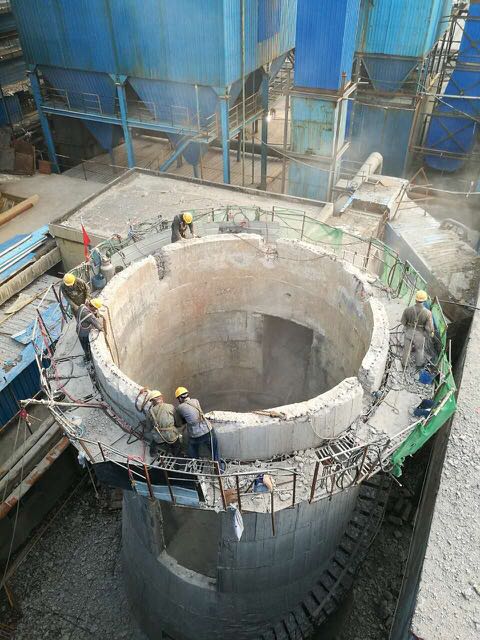 河南烟囱膨胀破碎拆除法：