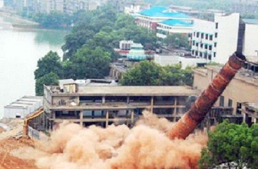 潍坊衡阳烟囱拆除